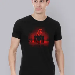 Free Authority Men Black  Red ACDC Printed Cotton Pure Cotton T-shirt-picture-21