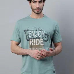 Cantabil Men Typography Printed Applique T-shirt image 1
