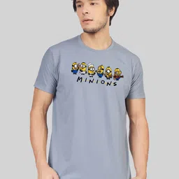 Greylongg Men Minions Graphic Printed Round Neck Cotton T-shirt-picture-23