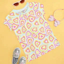 Pantaloons Junior Girls Round Neck Printed Cotton T-shirt-picture-50