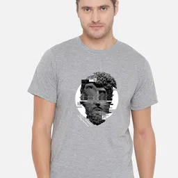 FFLIRTYGO Men Grey Graphic Printed Cotton T-shirt image 1
