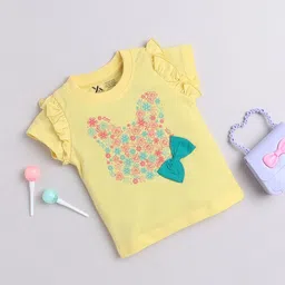 Yellow Apple Girls Printed Round Neck Short Sleeves Regular Fit T-shirt-picture-53