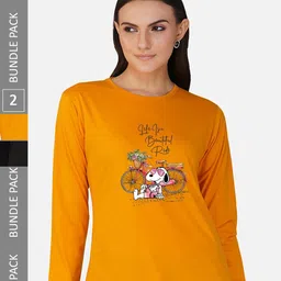 CHOZI Pack Of 2 Printed Cotton Casual T-shirt-picture-17