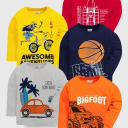 KUCHIPOO Boys 5 Printed Applique T-shirt image 1