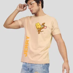 Greylongg Men Tom & jerry Graphic Printed Round Neck Cotton T-shirt-picture-40