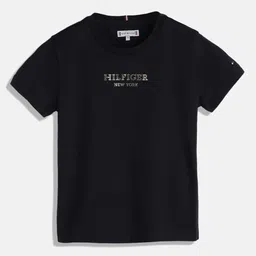 Tommy Hilfiger Girls Typography Printed Pure Cotton T-shirt image 1