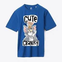 YK Warner Bros Boys Tom & Jerry Printed Pure Cotton Oversized T-shirt-image-90