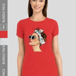 CHOZI Pack Of 2 Graphic Printed Bio Finish Cotton T-shirt-picture-3