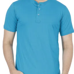 Fleximaa Men Green Henley Neck T-shirt-picture-52