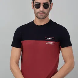 Cantabil Colourblocked Round Neck Short Sleeves T-shirt-image-10