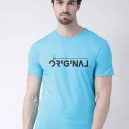 Friskers Men Turquoise Blue Printed T-shirt-image-74