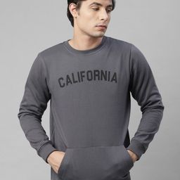 Rigo Typography Printed Round Neck Fleece Pullover Sweatshirt-picture-3