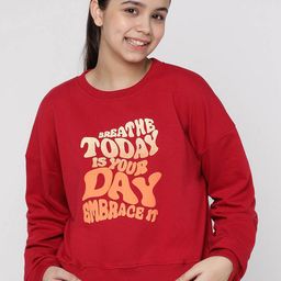 Lil Tomatoes Girls Typography Printed Round Neck Long Sleeve Pullover Sweatshirt-picture-34
