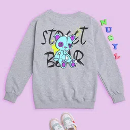 NUSYL Unisex Kids Graphic Printed Fleece Oversized Pullover Sweatshirt-picture-33