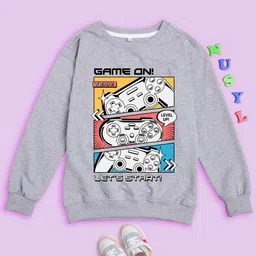 NUSYL Kids Printed Oversized Sweatshirt-picture-13