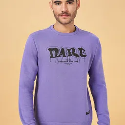 People Lavender Typography Printed Sweatshirt image 1