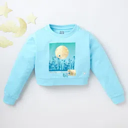 Ed-a-Mamma Girls Blue Printed Pure Cotton Sweatshirt-picture-12