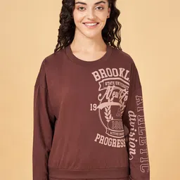 Ajile by Pantaloons Typography Printed Cotton Sweatshirt-image-8