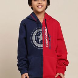 Kids Ville Boys Captain America Hooded Sweatshirt-picture-49