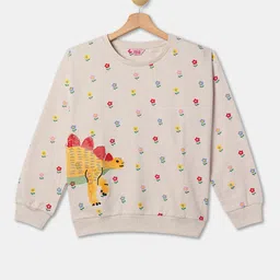R&B Girls Floral Printed Embroidered Cotton Sweatshirt-picture-21
