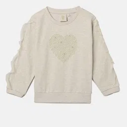 BYB PREMIUM Girls Beige Printed Cotton Sweatshirt-picture-25