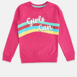Pantaloons Junior Girls Fuchsia Printed Sweatshirt-picture-16