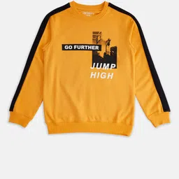 Pantaloons Junior Boys Orange Printed Sweatshirt image 1