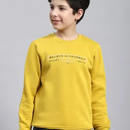 Monte Carlo Boys Typography Printed Cotton Pullover Sweatshirt image 1