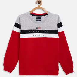 Octave Boys Red Colourblocked Sweatshirt image 1