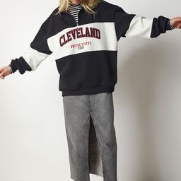 Happiness istanbul Typography Colourblocked Cotton Straight Pullover Sweatshirt-picture-40