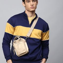Dennis Lingo Men Navy Blue Colourblocked Sweatshirt-picture-18