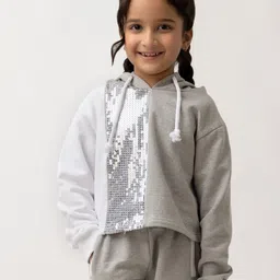 Purple United Kids Girls Embellished Hooded Fleece Sweatshirt-image-75