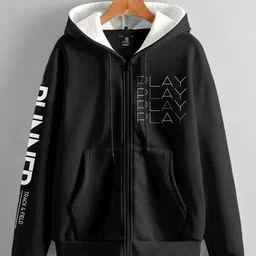 BAESD Boys Typography Printed Hooded Fleece Front-Open Sweatshirt-picture-10