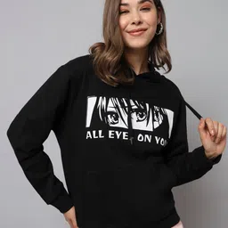 The Dry State Black Graphic Printed Hooded Fleece Pullover Sweatshirt-picture-41