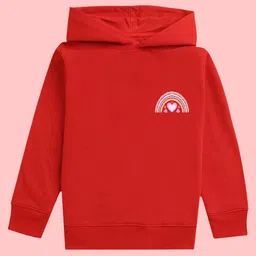 NUSYL Girls Printed Hooded Fleece Pullover Sweatshirt-image-79