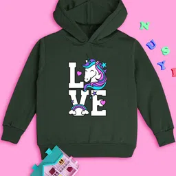 NUSYL Girls Graphic Printed Hooded Pullover Sweatshirt-picture-24