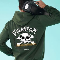NUSYL Disaster Skeleton Printed Hooded Fleece Pullover-picture-12