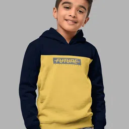 HELLCAT Boys Yellow Colourblocked Hooded Sweatshirt-picture-13