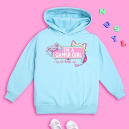 NUSYL Girls Typography Printed Hooded Pullover Sweatshirt-picture-17