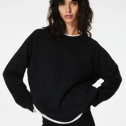 MISCHIEF MONKEY Long Sleeves Fleece Cotton Longline Oversized Pullover Sweatshirt image 1