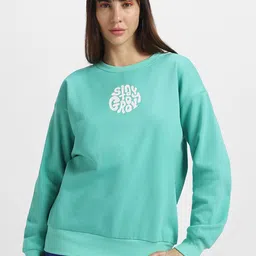 JUNEBERRY Typography Printed Oversize Fleece Pullover Sweatshirt-picture-37