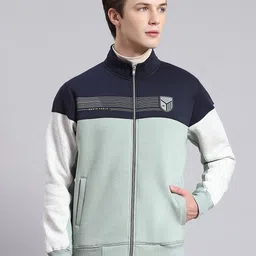 Monte Carlo Colourblocked Cotton Front-Open Sweatshirt-image-11