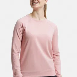 Jockey Super Combed Cotton Rich French Terry Solid Round Neck Sweatshirt-AW67-image-6
