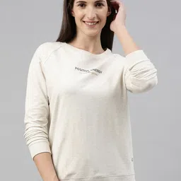 Enamor Women Crew Neck Stretch Cotton Basic Sweatshirt E079-image-17