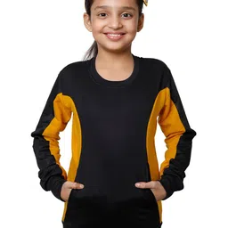 IndiWeaves Girls Colourblocked Round Neck Fleece Sweatshirt-picture-22