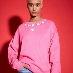 SASSAFRAS Pink Embellished Sweatshirt-picture-49