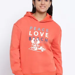 Lil Tomatoes Girls Orange Typography Printed Hooded Sweatshirt-picture-39