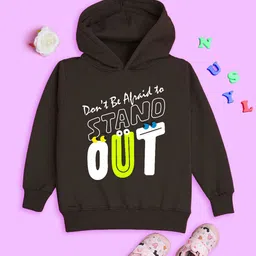 NUSYL Kids Typography Printed Hooded Pullover-image-86