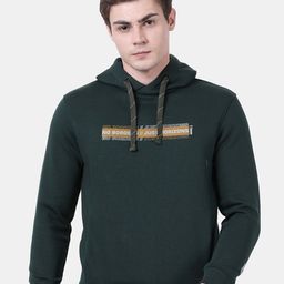 t-base Men Green Printed Hooded Fleece Sweatshirt-picture-31