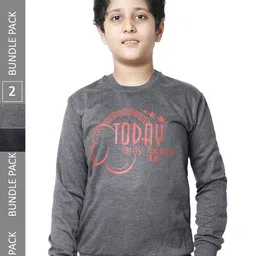 IndiWeaves Boys Pack Of 2 Printed Fleece Pullover Sweatshirt image 1